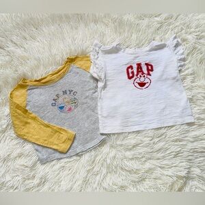 GAP x Sesame Street tops x2 18-24m